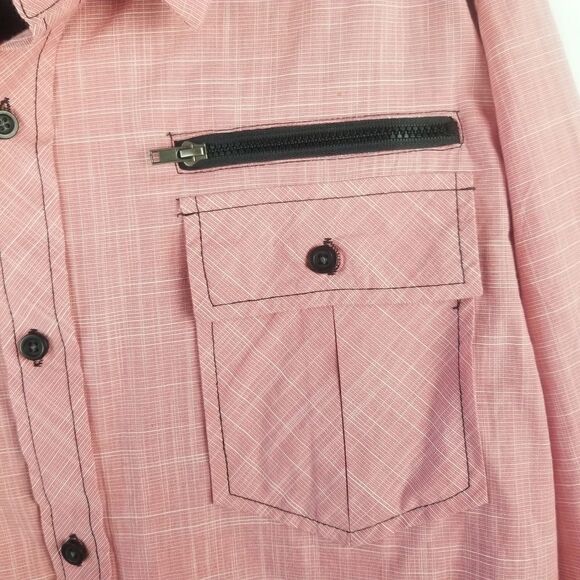 Eighty Eight Men's Casual Button Down Shirt in Red - Picture 10 of 15